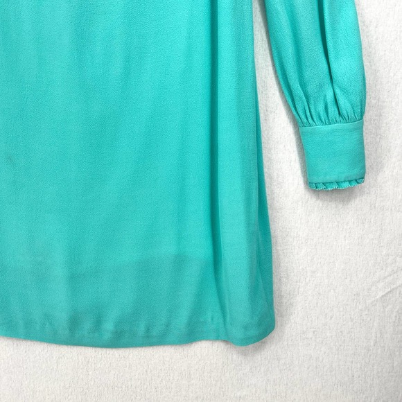 KATE SPADE Dress Womens 2 Turquoise Cordette Crepe Shift Giverny Blue Mini Short - Picture 6 of 16